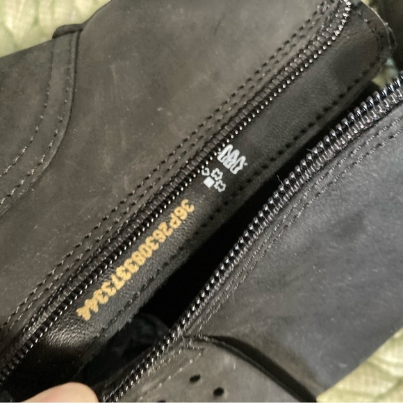 NWOB Ecco Leann Matte Black Buckle Leather Moto Heel Ankle Boots - Picture 7 of 9